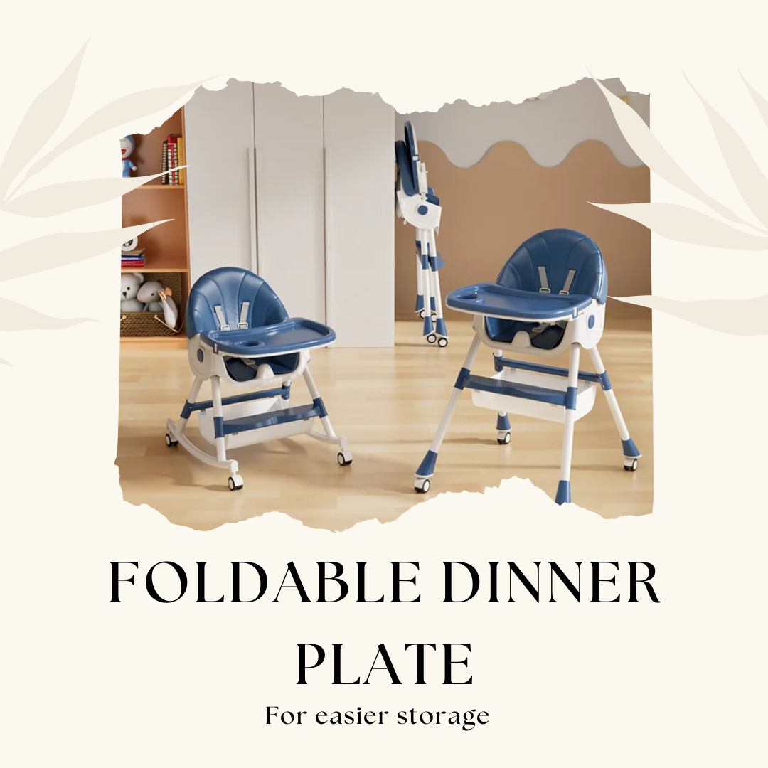 Kiddery Baby Dining Chair for Feeding | 4-in-1 Convertible | 6 Months to 3 Years | Blue