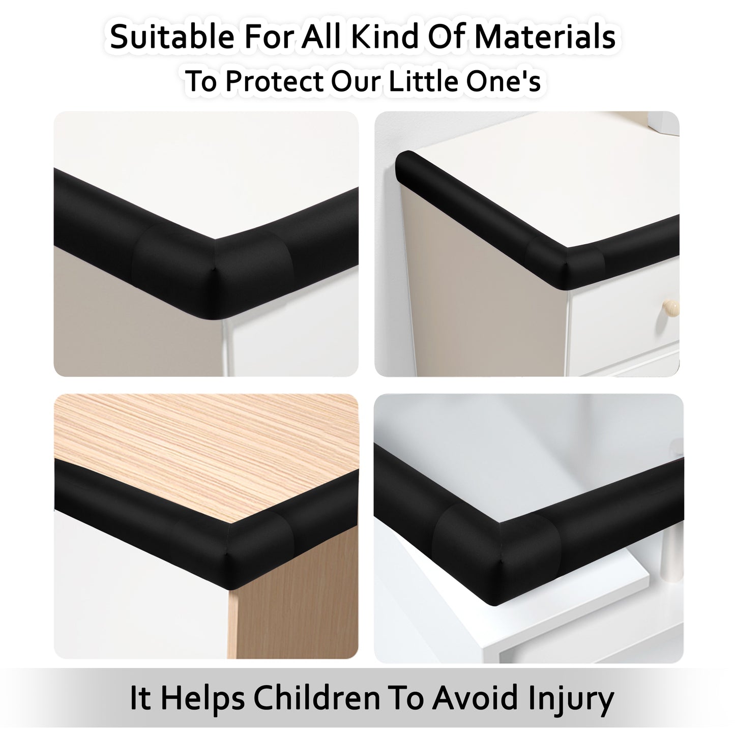 Kiddery Baby Proofing Kit | Edge Corner Guards | Black