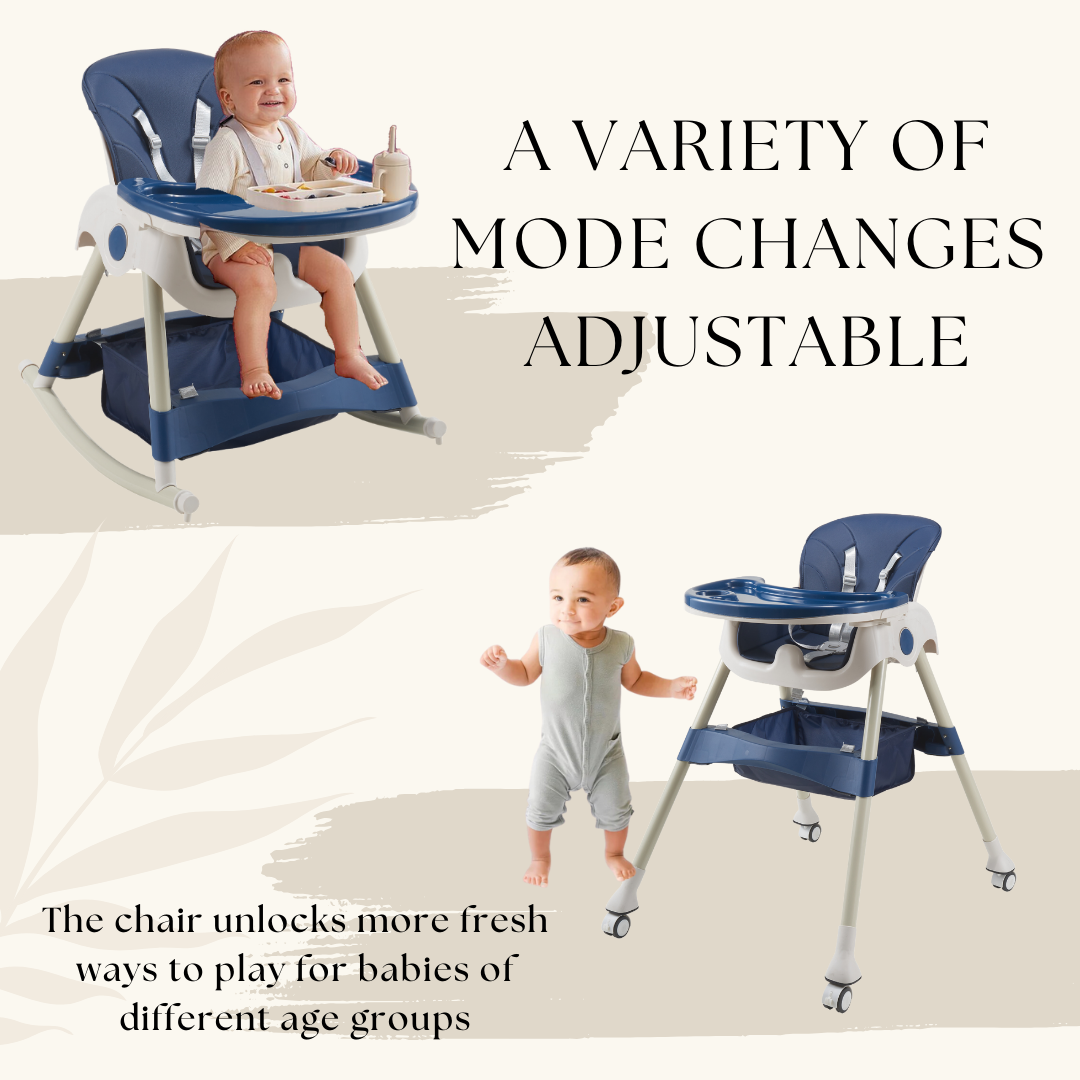 Kiddery Baby Dining Chair for Feeding | 4-in-1 Convertible | 6 Months to 3 Years | Blue