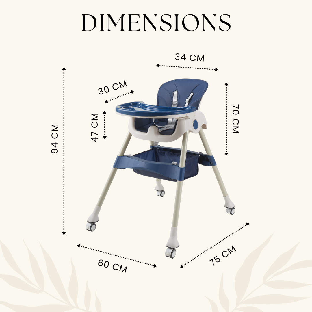Kiddery Baby Dining Chair for Feeding | 4-in-1 Convertible | 6 Months to 3 Years | Blue