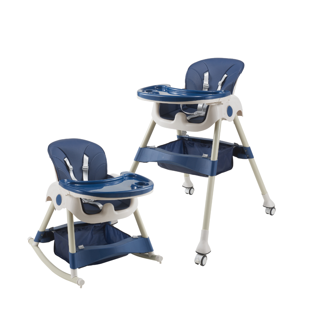 Kiddery Baby Dining Chair for Feeding 4-in-1 Convertible Months to Years Blue