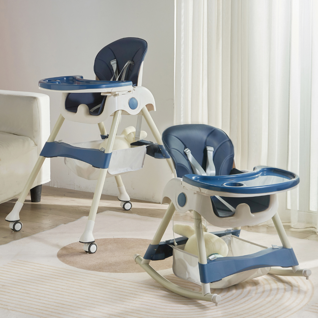 Kiddery Baby Dining Chair for Feeding | 4-in-1 Convertible | 6 Months to 3 Years | Blue
