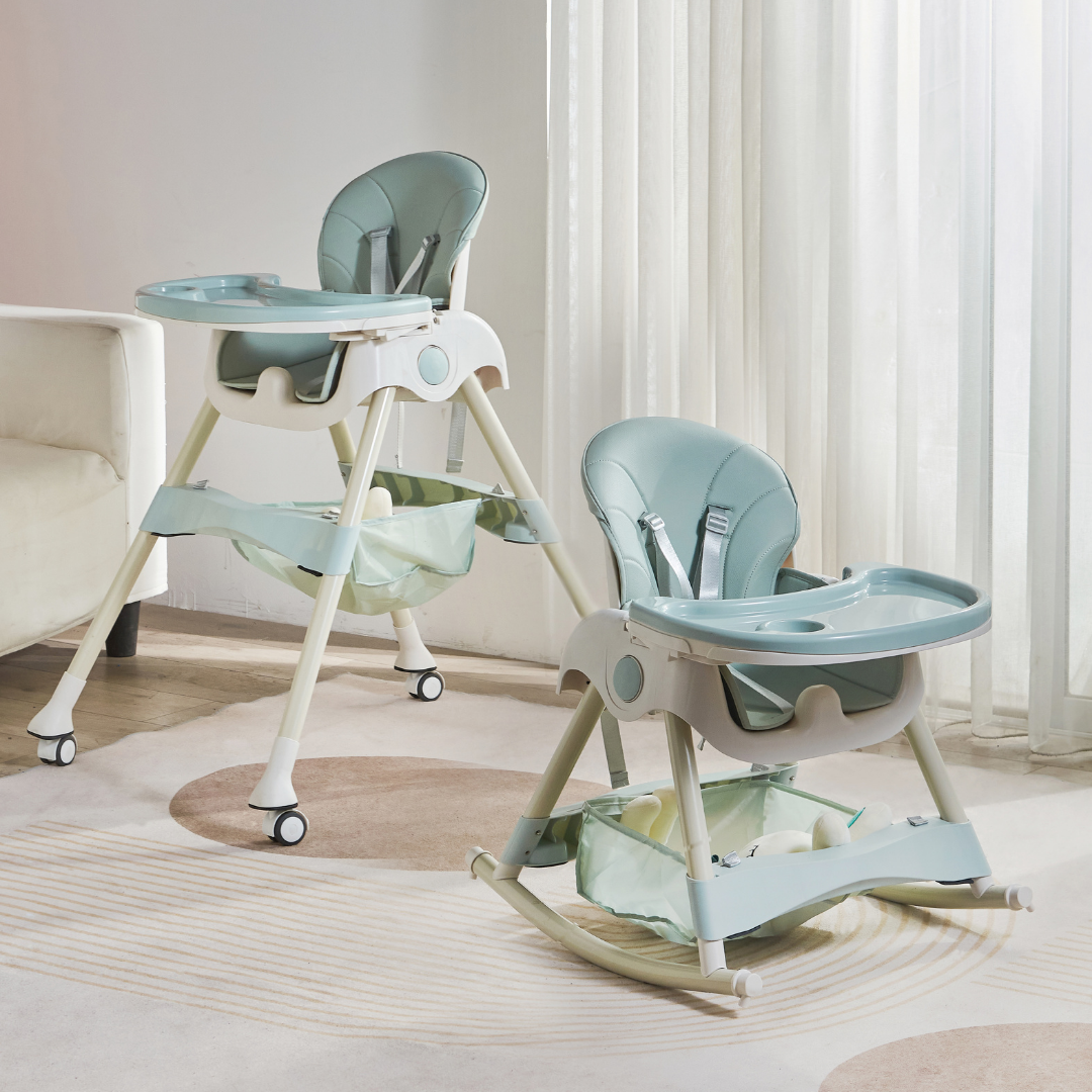 Kiddery Baby Dining Chair for Feeding | 4-in-1 Convertible | 6 Months to 3 Years | Green