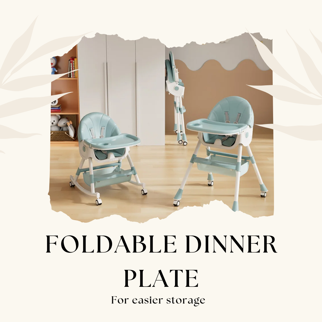 Kiddery Baby Dining Chair for Feeding | 4-in-1 Convertible | 6 Months to 3 Years | Green