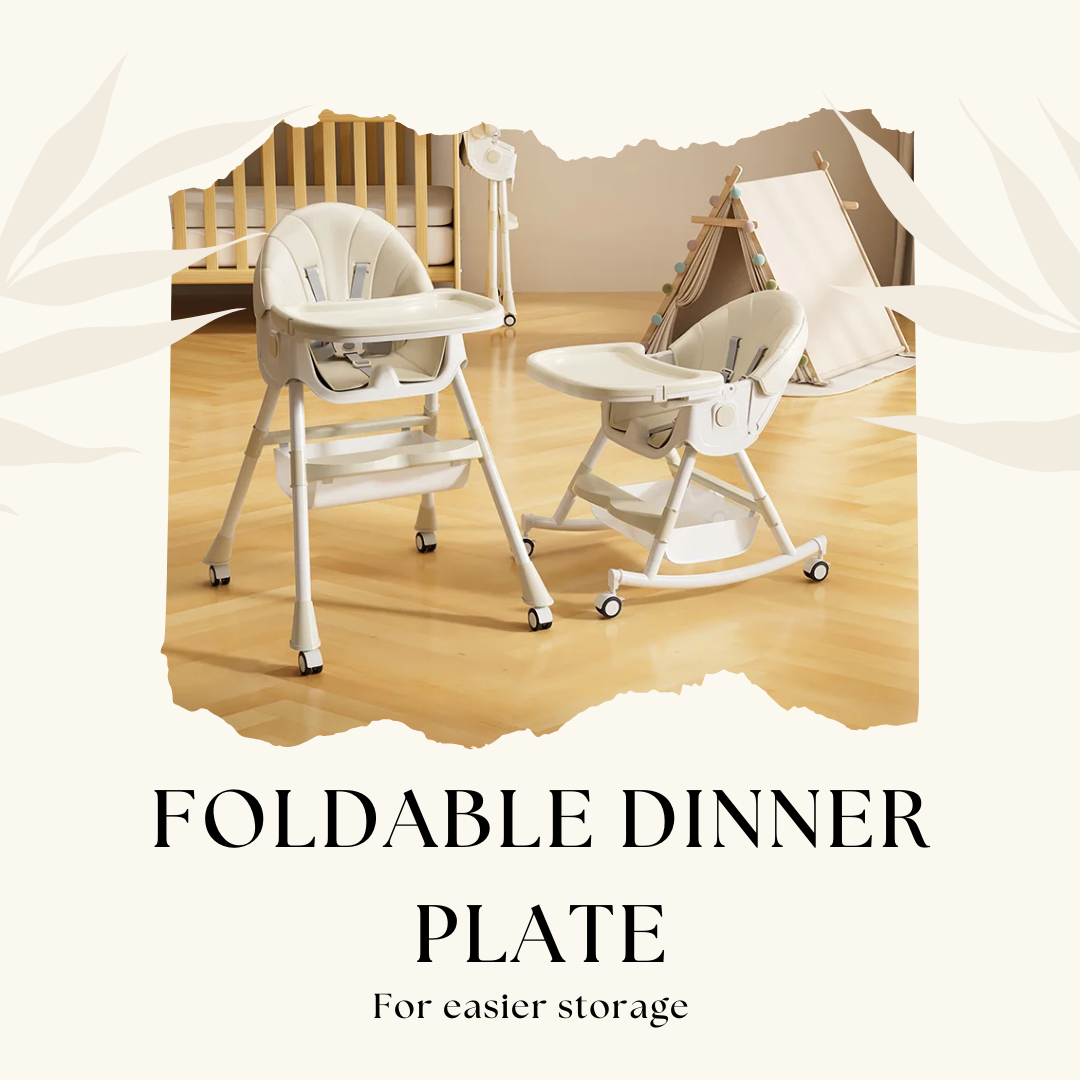 Kiddery Baby Dining Chair for Feeding | 4-in-1 Convertible | 6 Months to 3 Years | Khaki