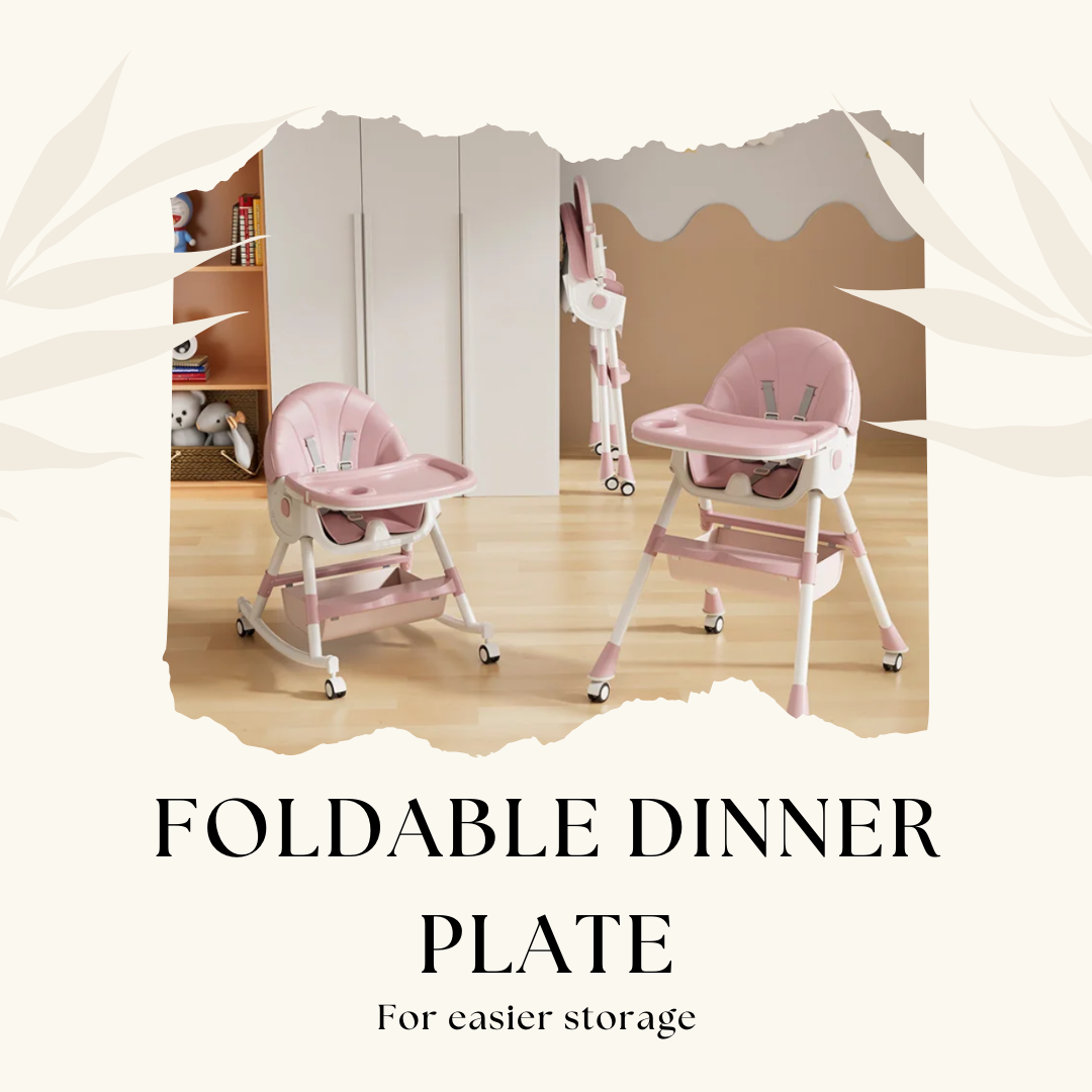 Kiddery Baby Dining Chair for Feeding | 4-in-1 Convertible | 6 Months to 3 Years | Pink