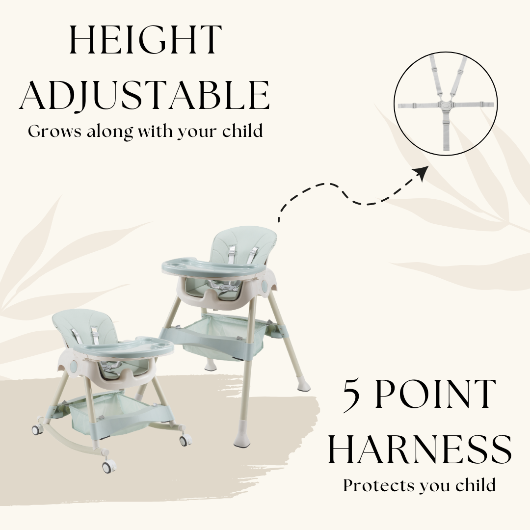 Kiddery Baby Dining Chair for Feeding | 4-in-1 Convertible | 6 Months to 3 Years | Green