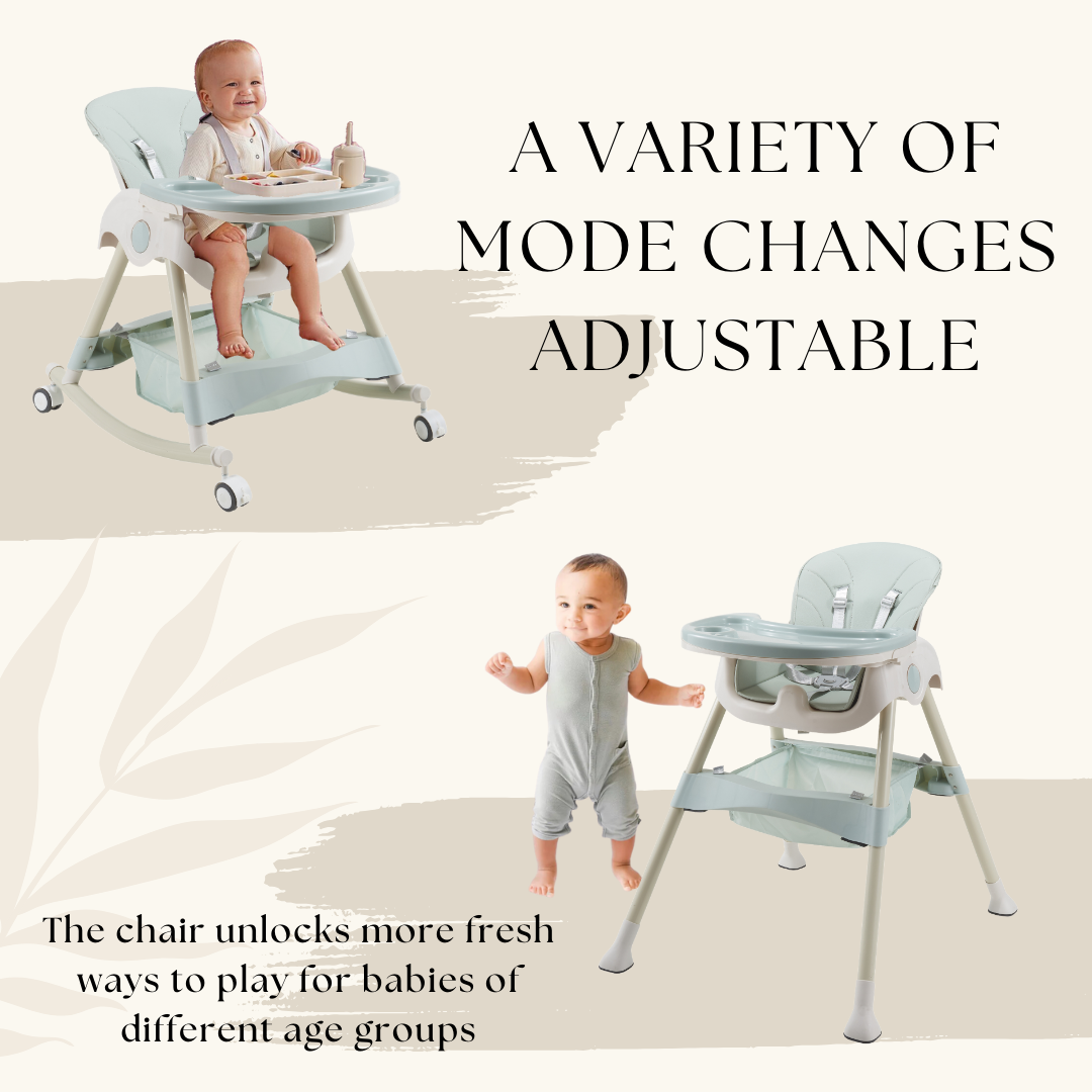 Kiddery Baby Dining Chair for Feeding | 4-in-1 Convertible | 6 Months to 3 Years | Green