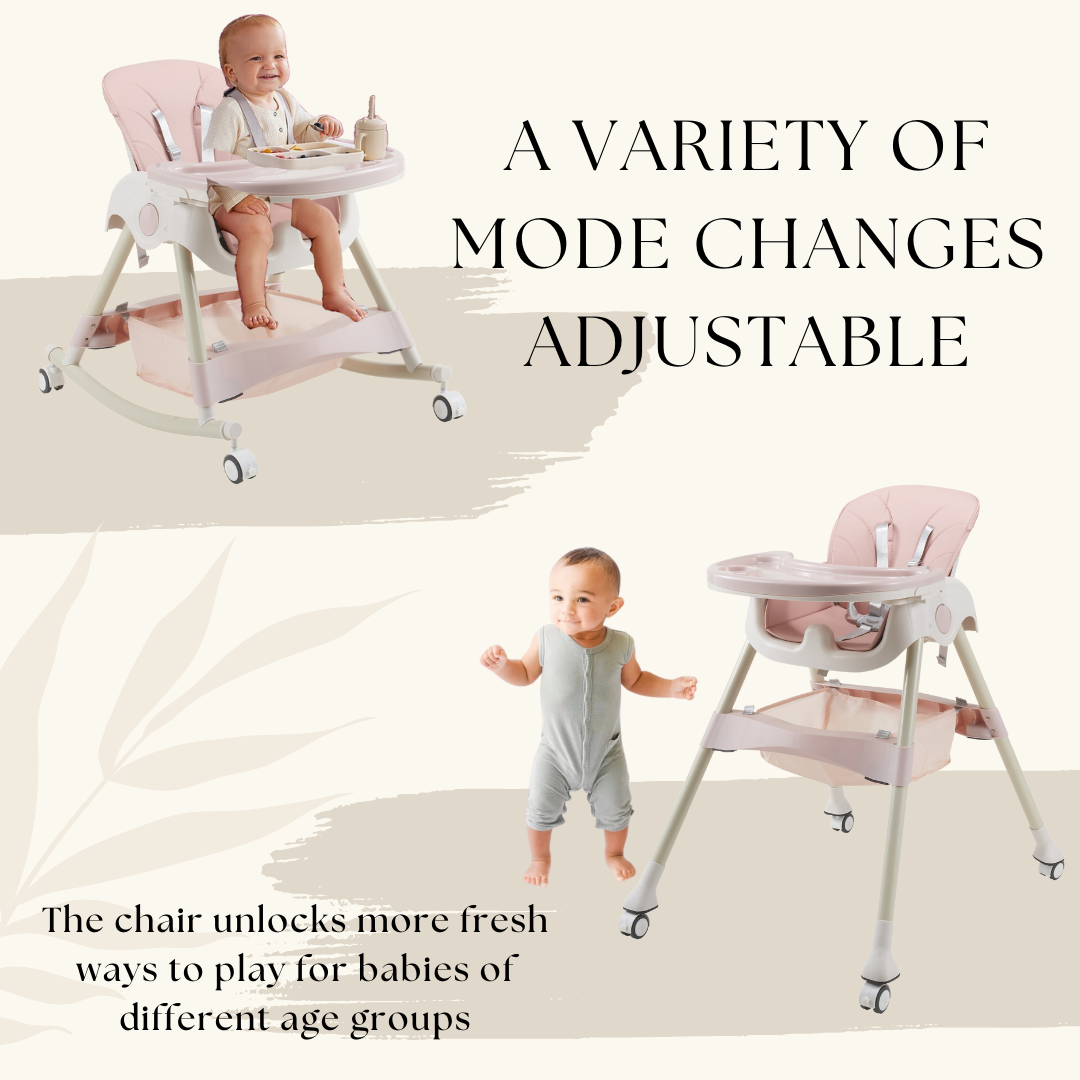 Kiddery Baby Dining Chair for Feeding | 4-in-1 Convertible | 6 Months to 3 Years | Pink