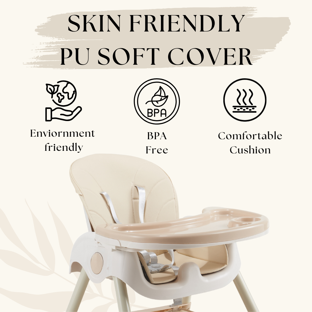 Kiddery Baby Dining Chair for Feeding | 4-in-1 Convertible | 6 Months to 3 Years | Khaki