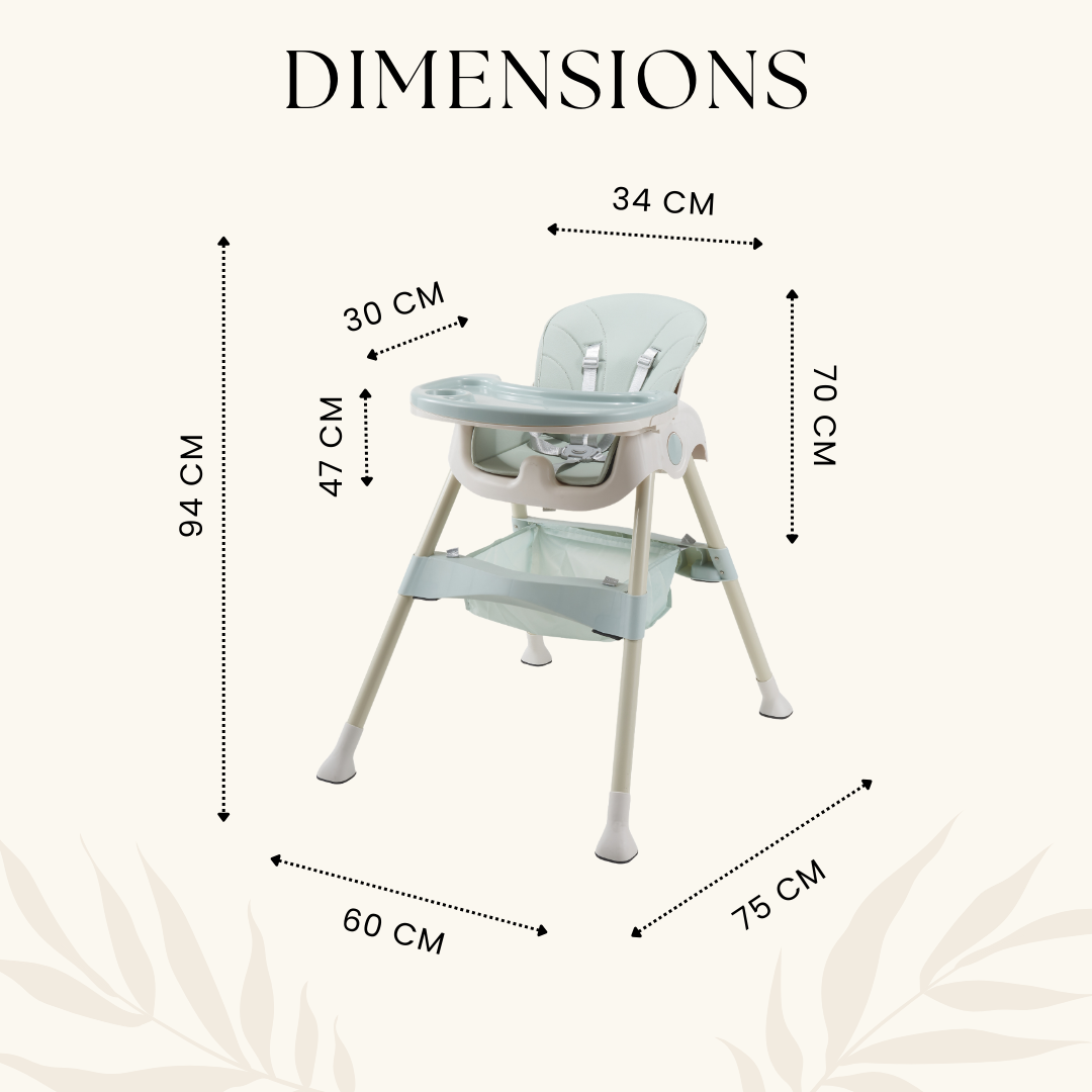 Kiddery Baby Dining Chair for Feeding | 4-in-1 Convertible | 6 Months to 3 Years | Green