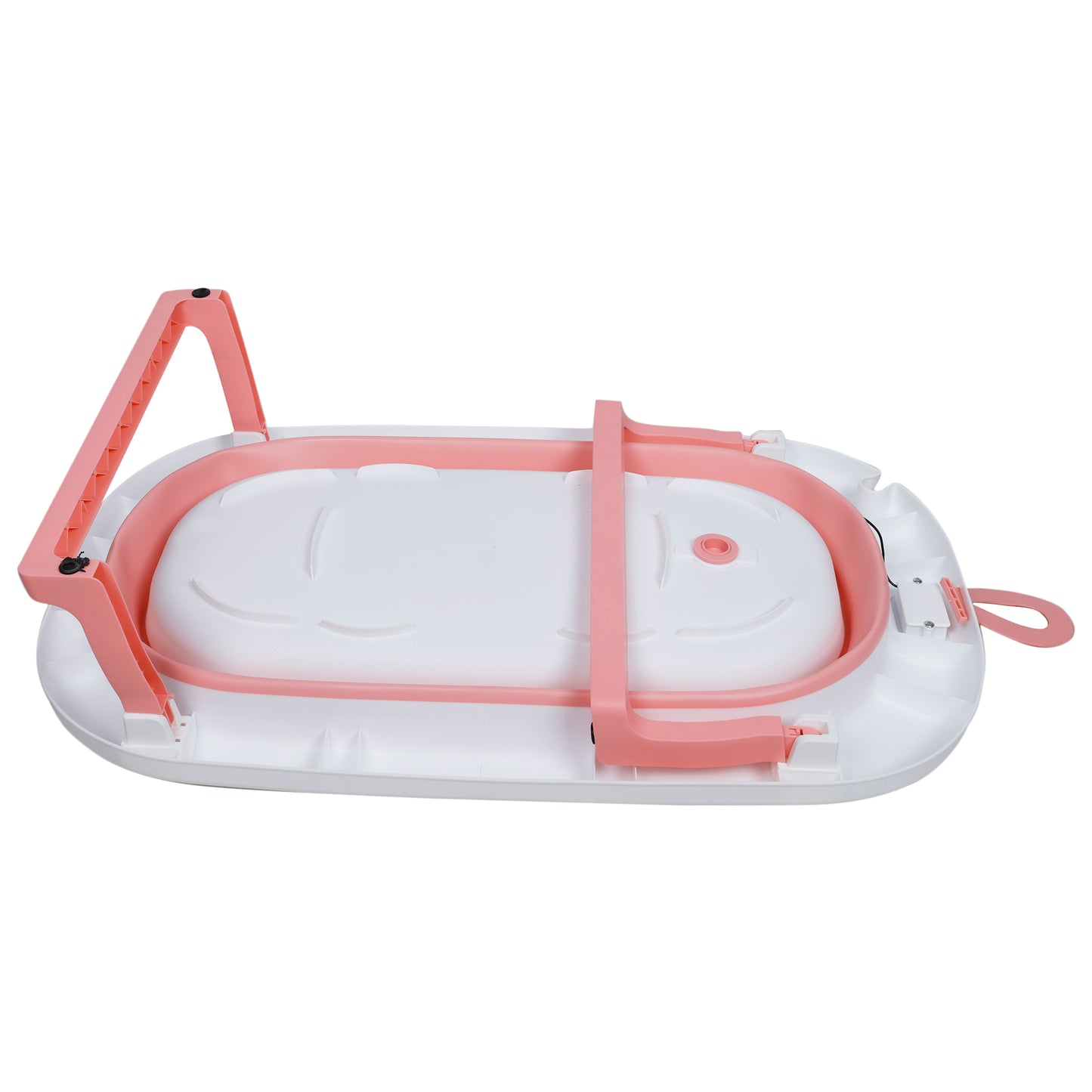 Kiddery Baby Bath Tub for 0-3 Years | Collapsible | Soft Cushion | Real Time Water Temprature Display | Drain Hole | Pink