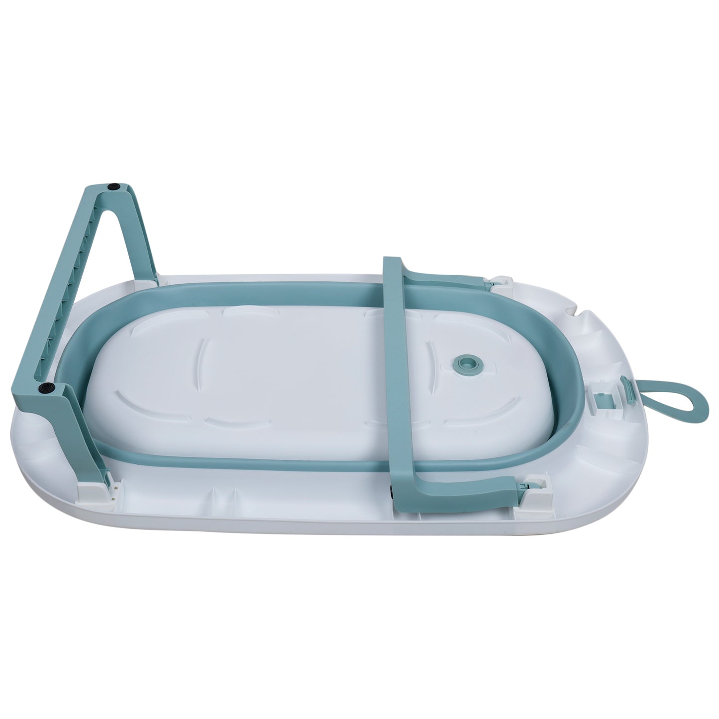 Kiddery Baby Bath Tub for 0-3 Years | Collapsible | Soft Cushion | Real Time Water Temprature Display | Drain Hole | Green