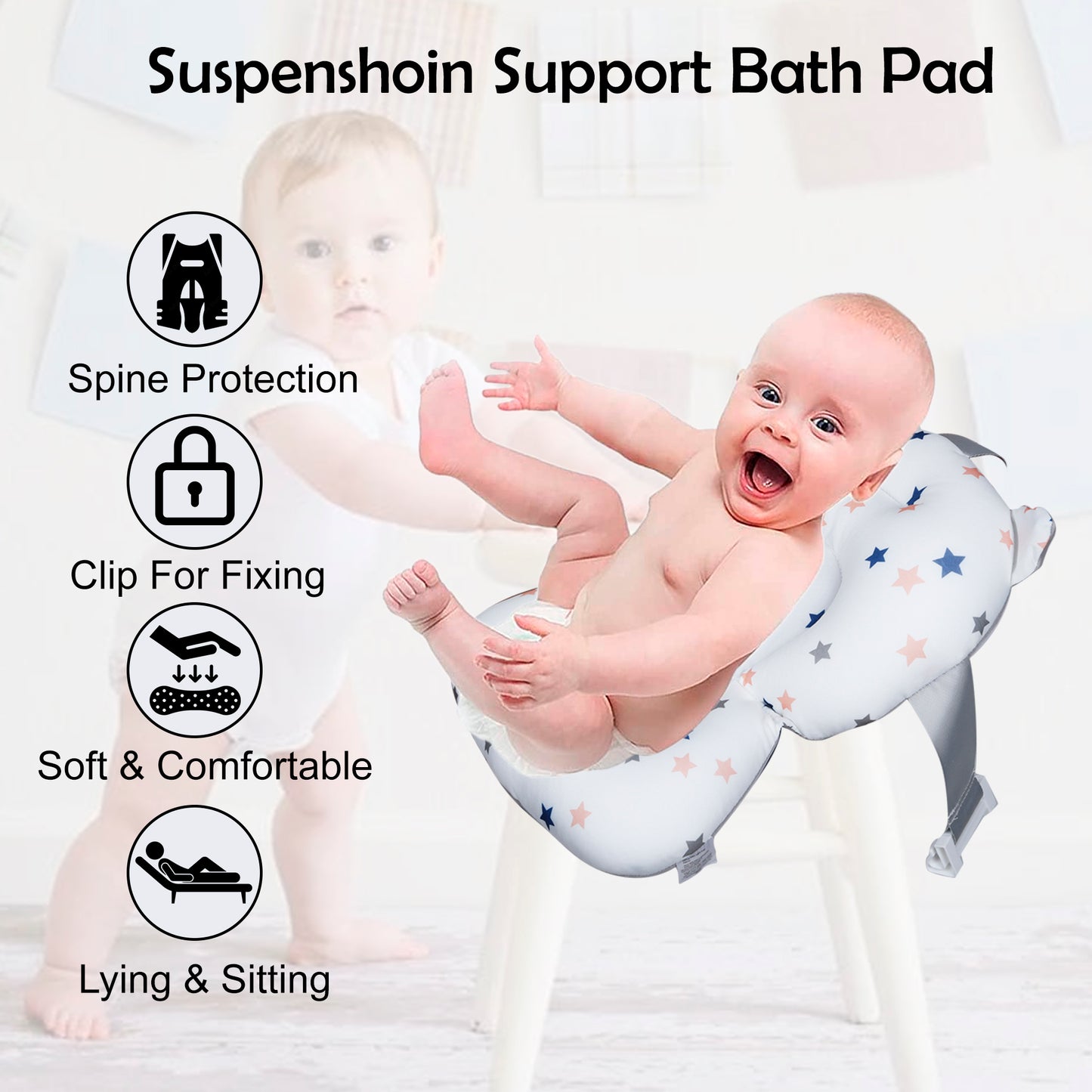 Kiddery Baby Bath Tub for 0-3 Years | Collapsible | Soft Cushion | Real Time Water Temprature Display | Drain Hole | Pink