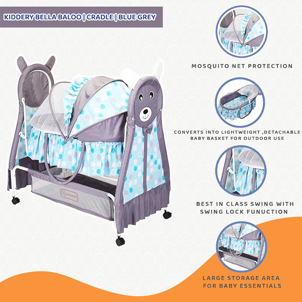 Kiddery Bella+Baloo | Baby Bassinet | Blue