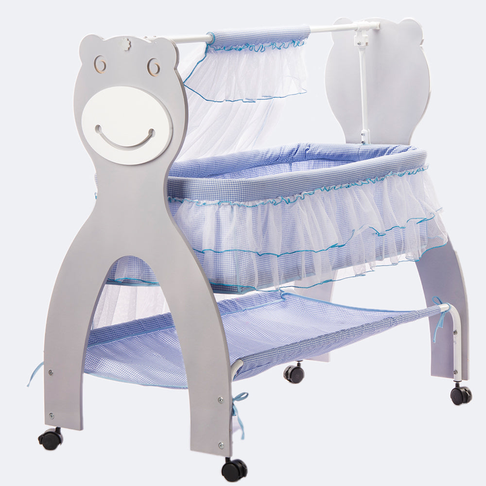 Kiddery Baloo Wooden Cradle Grey - Main Image