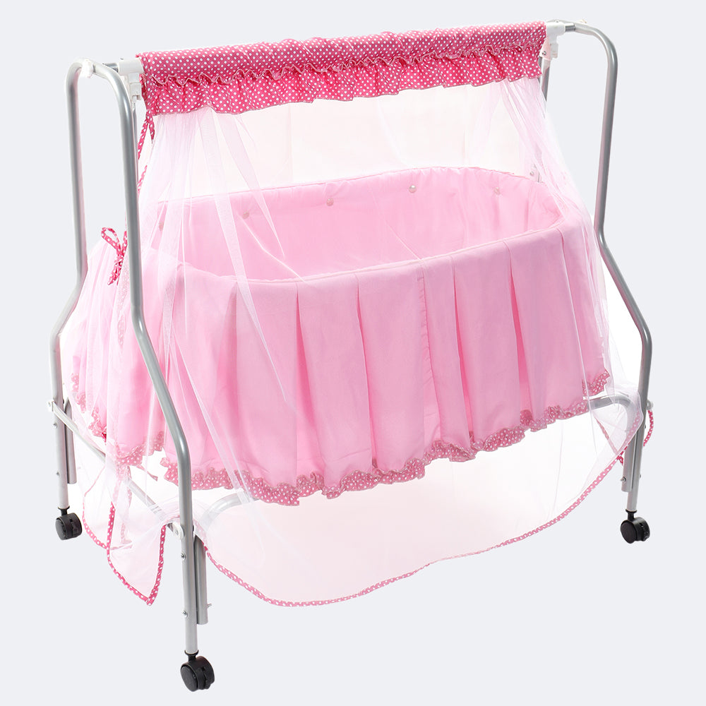 Kiddery Lyra Pink Baby Cradle Designed Made in India!