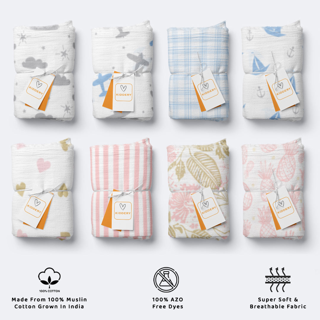 Kiddery Luxury Muslin Wraps Baby Cloths