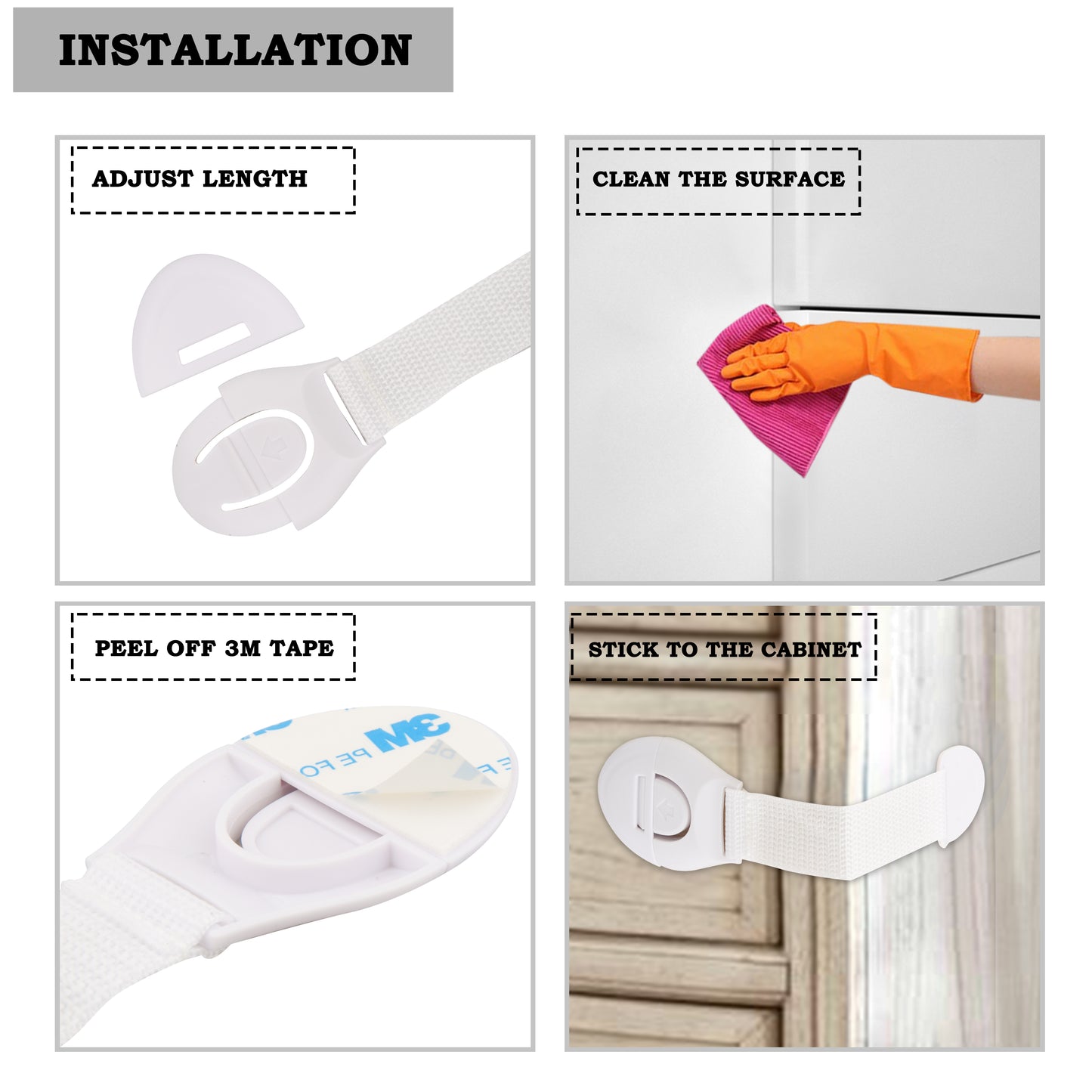 Kiddery Safety Lock | Baby Proofing Locks | Nylon Strap