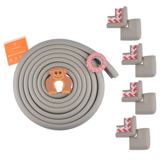 Kiddery Baby Proofing Kit | Edge Corner Guards | Grey