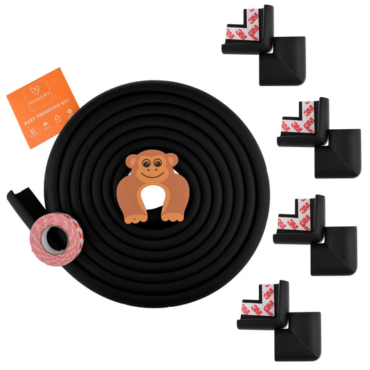 Kiddery Baby Proofing Kit | Edge Corner Guards | Black