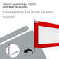 Kiddery Bed Rails for Baby Safety with Adjustable Height - Red