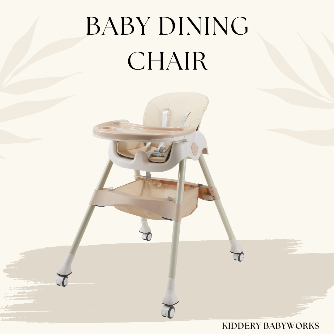 Kiddery Baby Dining Chair for Feeding | 4-in-1 Convertible | 6 Months to 3 Years | Khaki