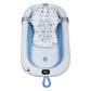 Kiddery Baby Bath Tub for 0-3 Years | Collapsible | Soft Cushion | Real Time Water Temprature Display | Drain Hole | Blue