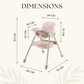 Kiddery Baby Dining Chair for Feeding | 4-in-1 Convertible | 6 Months to 3 Years | Pink