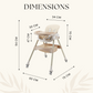 Kiddery Baby Dining Chair for Feeding | 4-in-1 Convertible | 6 Months to 3 Years | Khaki