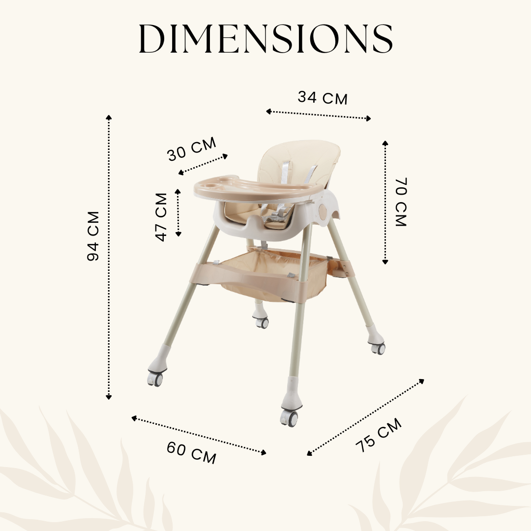 Kiddery Baby Dining Chair for Feeding | 4-in-1 Convertible | 6 Months to 3 Years | Khaki