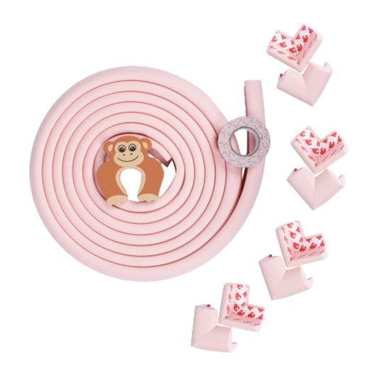 Kiddery Baby Proofing Kit | Edge Guards | Corner Guards| Pinch Guards | Pink
