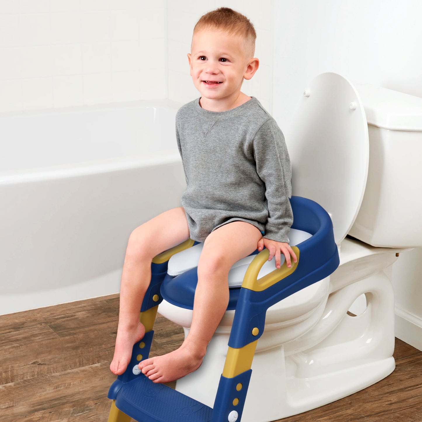Kiddery Potty Training Seat For Toddler Boys & Girls | 1-5 Years | Adjustable Height | Non-Slip Design | Blue