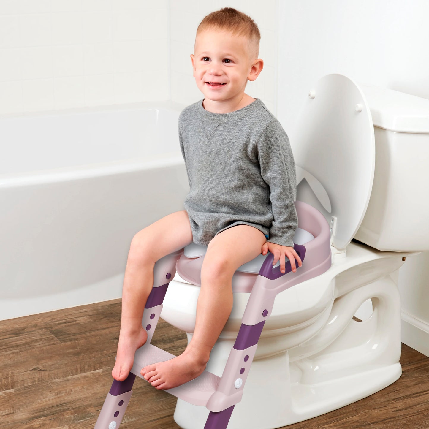 Kiddery Potty Training Seat For Toddler Boys & Girls | 1-5 Years | Adjustable Height | Non-Slip Design | Pink