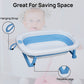 Kiddery Baby Bath Tub for 0-3 Years | Collapsible Bath Tub for Infant | Drain Hole | Blue