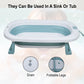 Kiddery Baby Bath Tub for 0-3 Years | Collapsible Bath Tub for Infant | Drain Hole | Green