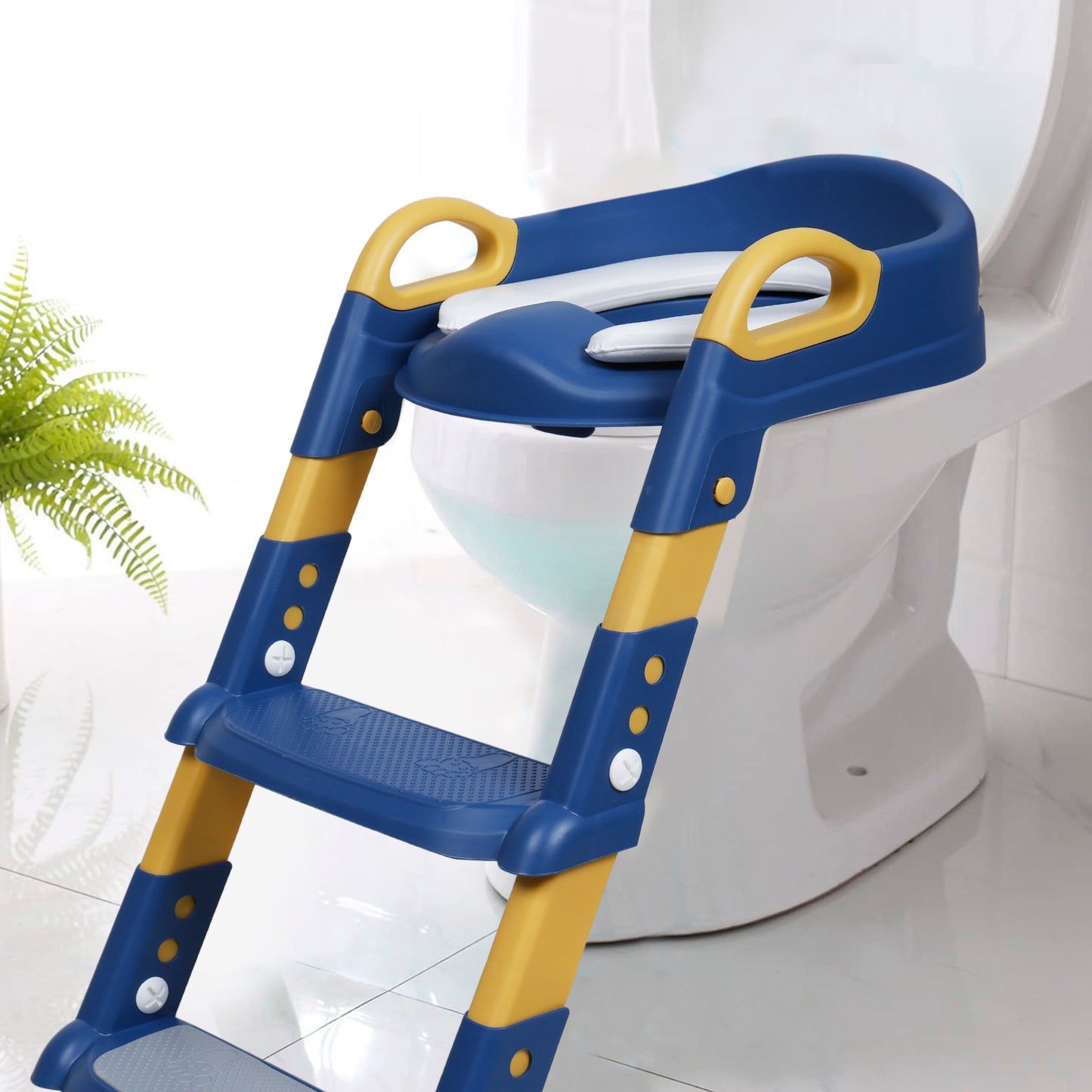 Kiddery Potty Training Seat For Toddler Boys & Girls | 1-5 Years | Adjustable Height | Non-Slip Design | Blue