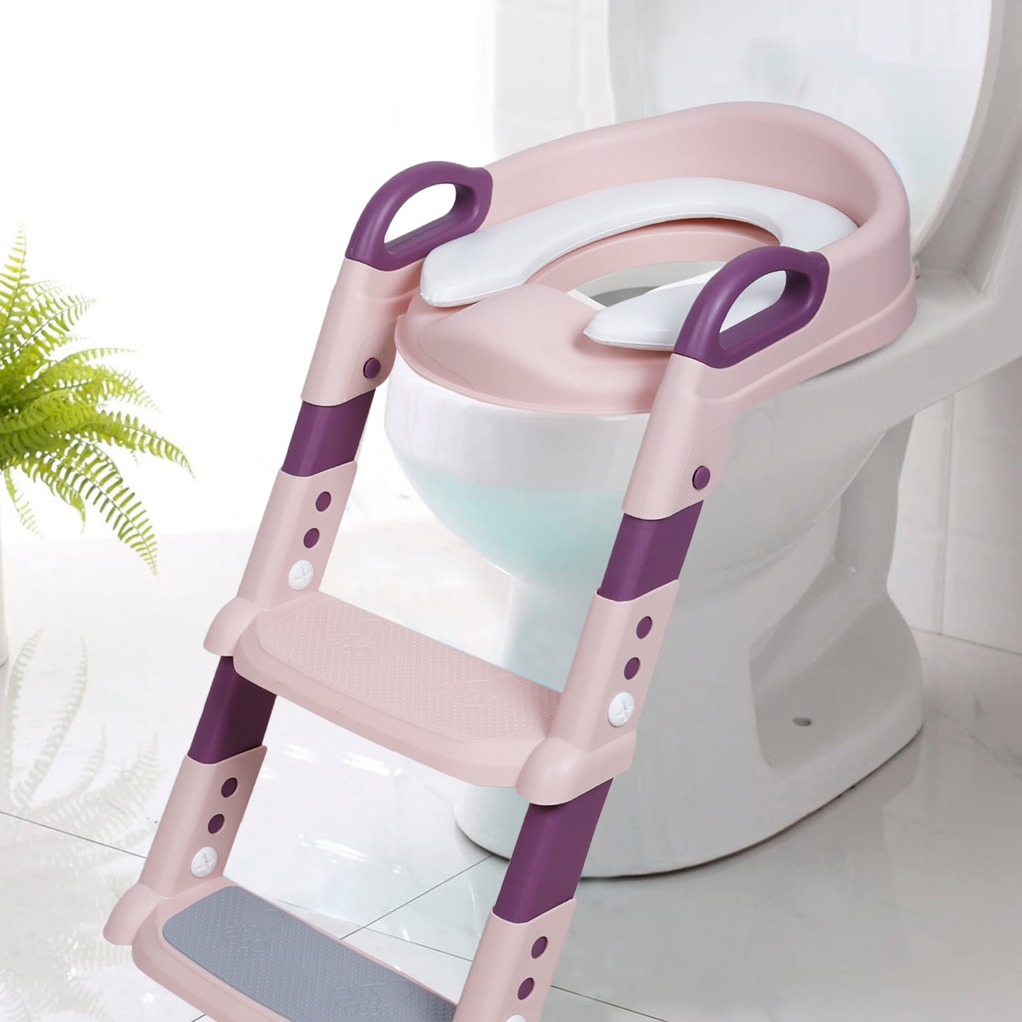 Kiddery Potty Training Seat For Toddler Boys & Girls | 1-5 Years | Adjustable Height | Non-Slip Design | Pink
