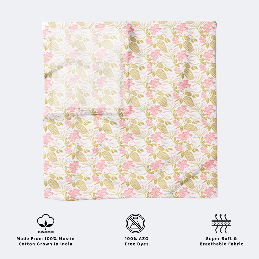 Kiddery Luxury Baby Muslin Cloths Blankets - FLORAL