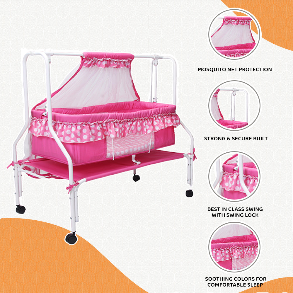 Kiddery Ares | Baby Cradle | Pink