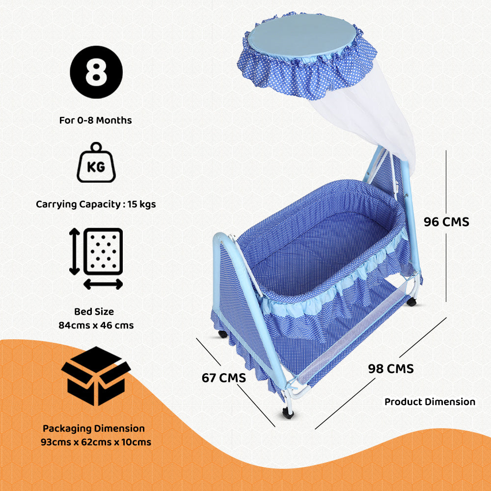 Kiddery Polkamania | Baby Cradle | Blue