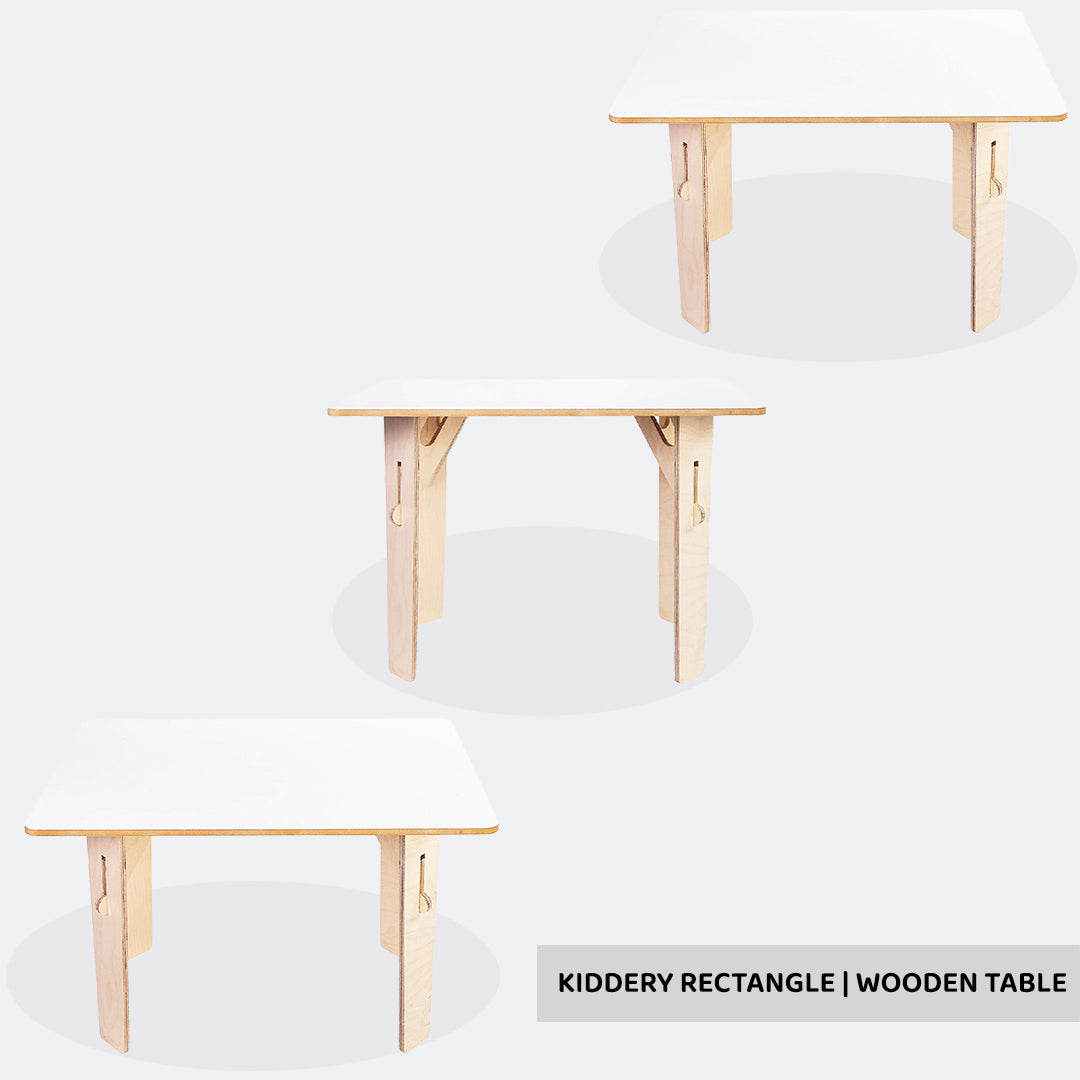 Kiddery Rectangle | Wooden Table for Kids