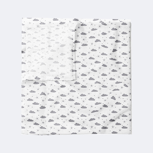 Kiddery Luxury Baby Muslin Cloths Blankets - CLOUDS